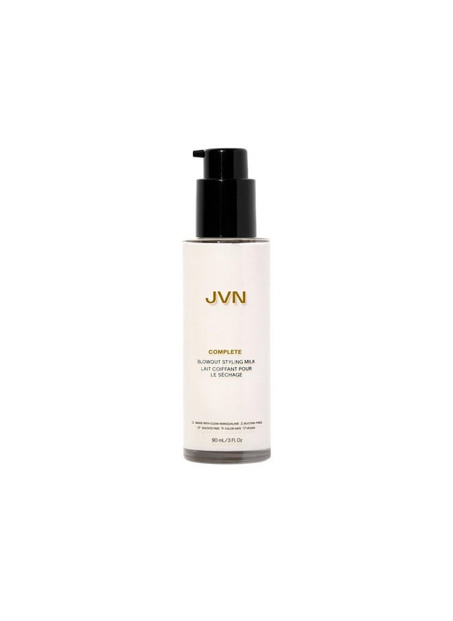 JVN JVN Complete Blowout Styling Milk Heat Protector Cream, Anti-Humidity, Smooths Protects, 3 Fluid Ounces  - Image 1