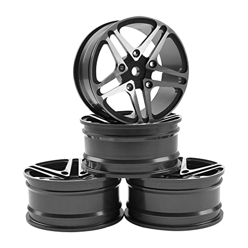 Share Goo ShareGoo Metal Wheel Rims RC 12mm Hex Hubs 110 RC Drift OnRoad Racing Touring Wheel Rim Compatible with HSP Tamiya Kyosho RedCat Sakura WLtoys Universal 110 RC Scales5Spoke Black - Image 5