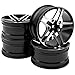 Share Goo ShareGoo Metal Wheel Rims RC 12mm Hex Hubs 110 RC Drift OnRoad Racing Touring Wheel Rim Compatible with HSP Tamiya Kyosho RedCat Sakura WLtoys Universal 110 RC Scales5Spoke Black - Image 3