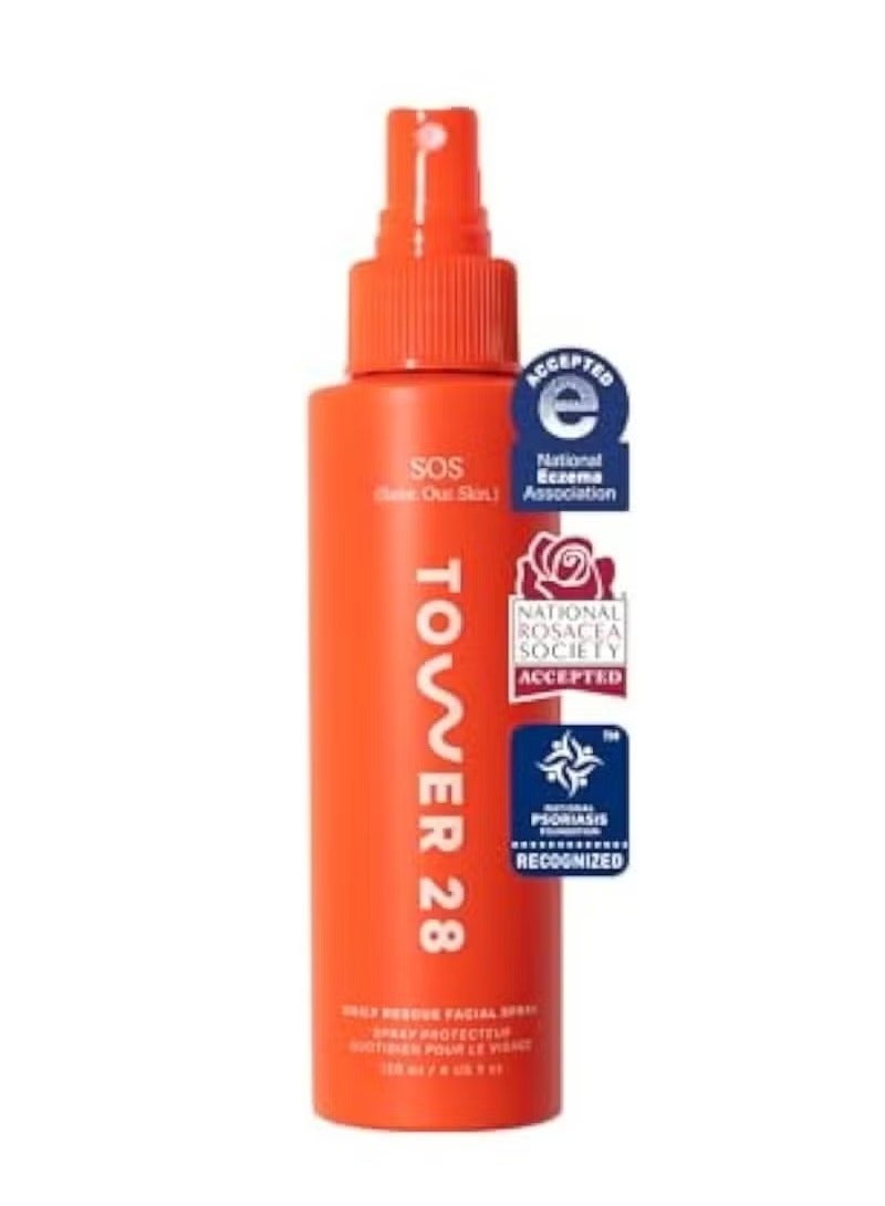 تاور 28 بخاخ الوجه تاور 28 إس أو إس دايلي ريسكيو للبشرة الحساسة، بخاخ حمض الهيبوكلوروس يساعد على تقليل الاحمرار والاندفاعات، تونر للوجه بحجم مناسب للسفر، 1 أونصة سائلة