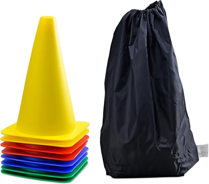 Protoner Training Cones Set of 12, Multi-Colour, with Carry Bag, 6-15 Inch (9"(Pack of 12)) - Image 1