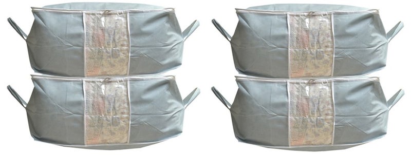 Kuber Industries 4 Piece Non Woven Underbed Storage Organiser Set Grey VARIAUNDER02 - Image 1