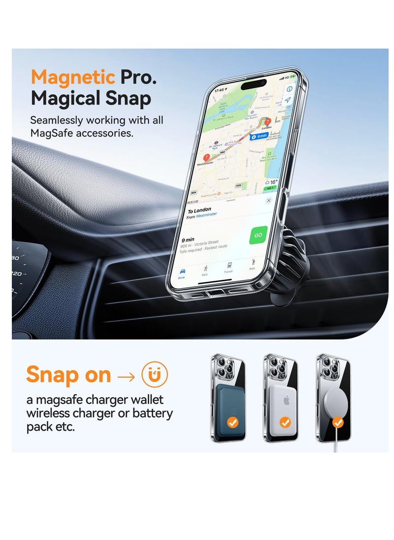 ماركة غير محددة - حافظة iPhone 16 Pro Max Mag Safe [شفافة ومضادة للاصفرار] [حماية من السقوط من الدرجة العسكرية] مقاومة للخدش، حماية للشاشة والعدسات، مغناطيس أقوى، فقط لتغطية iPhone 16 Pro Max - Image 1