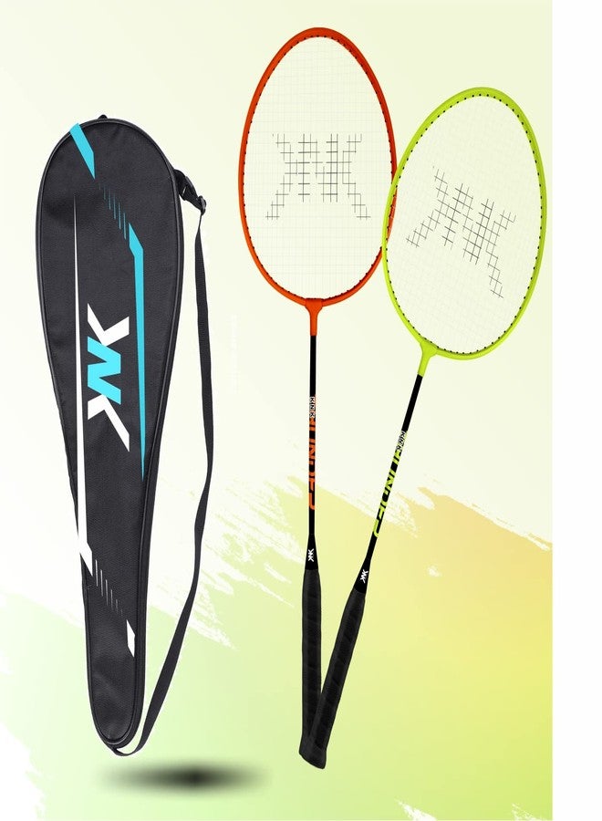 KNK Aluminium Badminton Racket 2 Pieces with Nylon Shuttles with Full-Cover Set (Set 2 with Cover) - Image 2