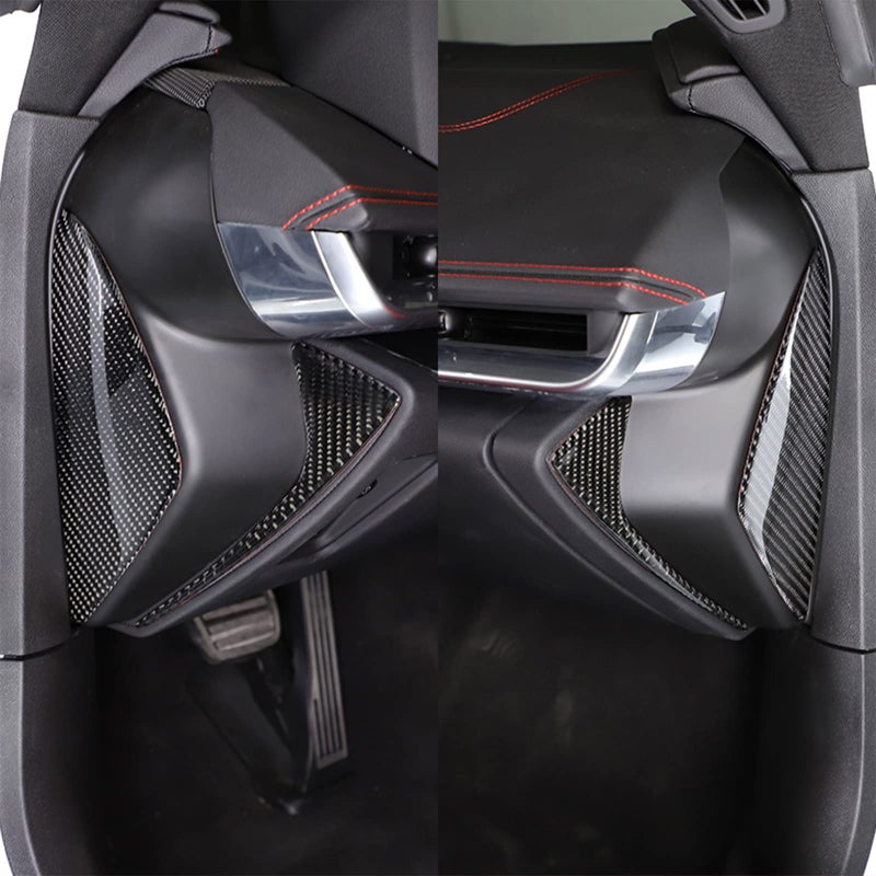 Soft 3D Real Carbon Fiber Car Anti Crash Trim Dashboard Side Door Panel Sticker Trim Decor Trim Compatible with Corvette C8 Stingray Z06 Z51 2020 2021 2022 2023 Interior Decoration Accessories Black