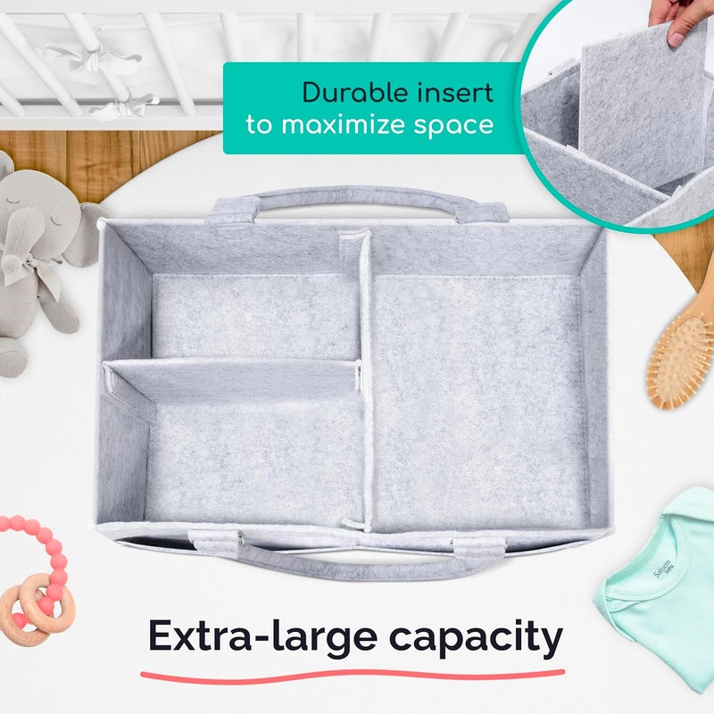 Babynma Felt Diaper Caddy  Extra Large Storage for Baby and Toddler Items  Diaper caddy basket  Portable Organizer Easily Holds Diapers Clothing  Useful for Nursery Bedroom Living Room Car - Image 4
