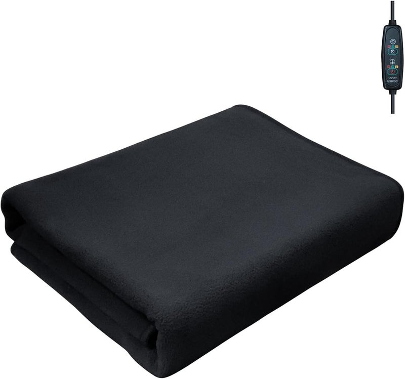 klarako Exercise for 59 X 31.5In Electric Blanket Quick Heating Cape Thermal Skirt Electric Blanket 3 Heating Levels And Timer Function USB Powered Large Capacity Pockets Washable Heating Pad (C, One Size) - Image 2