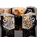 Haxtec DND Dice Set Black Sharp Edge Resin Dice Gold Flakes with Dice Case Black White Gold DD Dice for RPG Role Playing Games Compatible with Dungeons and Dragons Gift War Series - Image 4