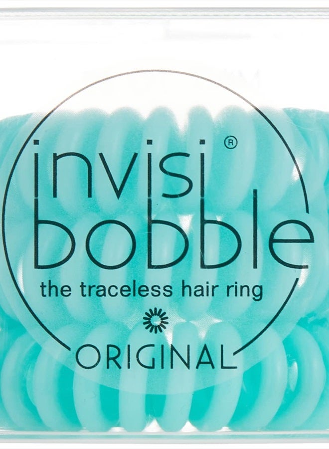 invisibobble Original Traceless Spiral Hair Ties with Strong Elastic Grip, Non-Soaking, Accessories for Women - Mint to Be (Pack of 3) - Image 2