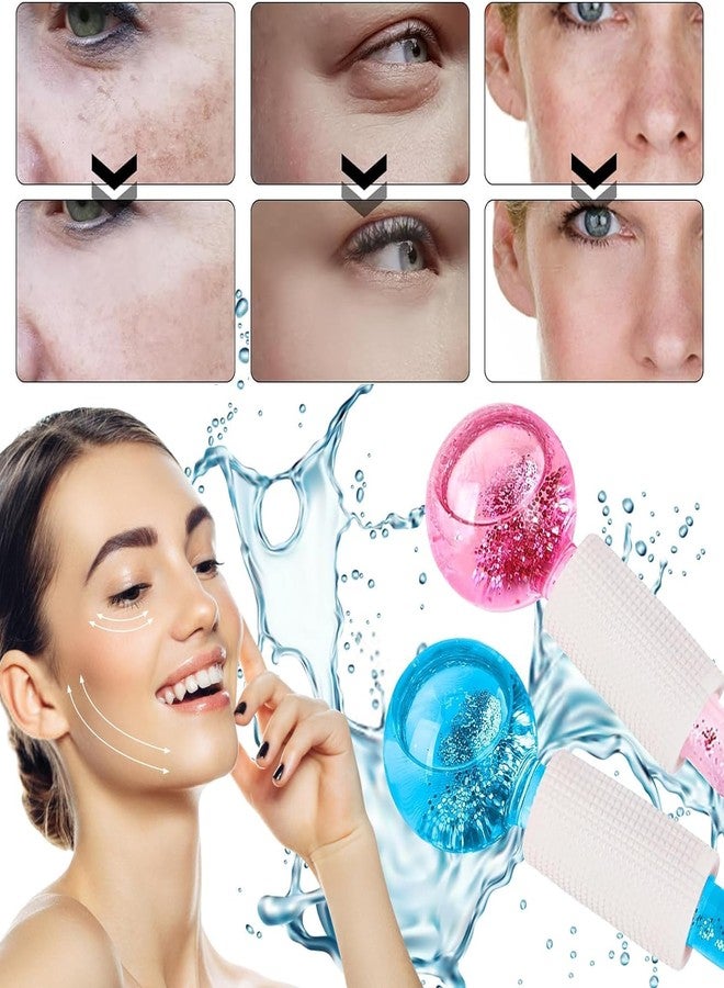 PiyuBind Face Ice Ball for Facials Ice Roller Mold for Face and Eye 2pcs Facial Ice Globes Skin Care Tools for Brighten Tighten Skin Hot & Cold Use (Pink & Blue) - Image 2