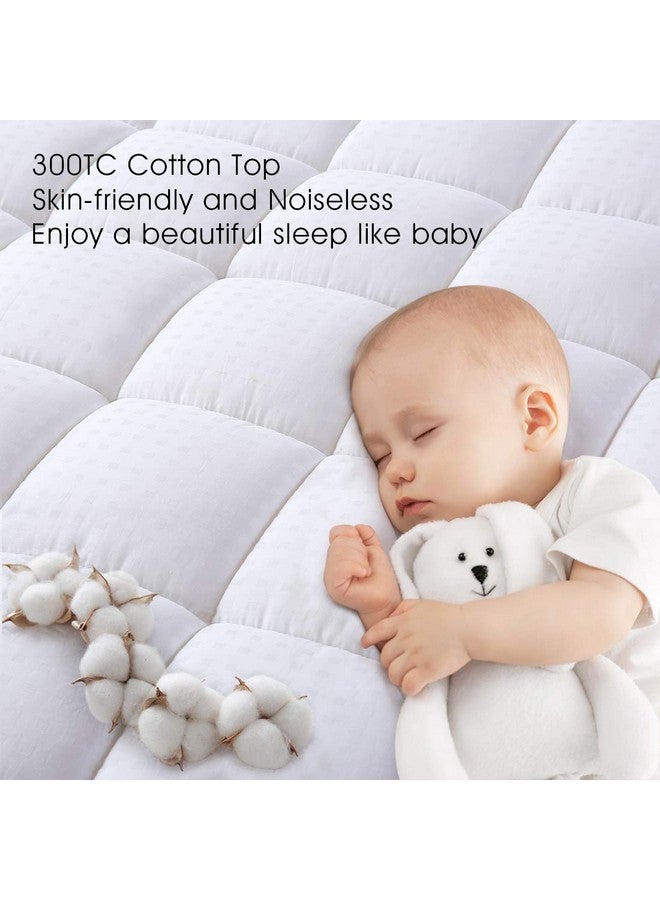EASELAND EASELAND Full Size Mattress Pad Pillow Top Mattress Cover Quilted Fitted Mattress Protector Cotton 8-21" Deep Pocket Cooling Topper (54x75 Inches, White)  - Image 4