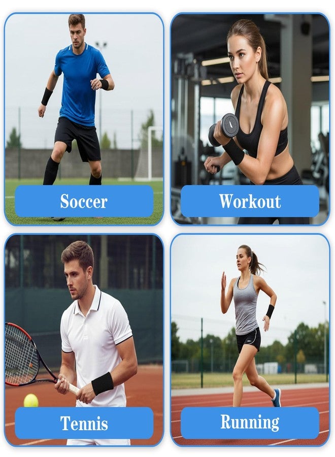 Qulkws 6 Pcs 6 Inch Wrist Sweatbands Wrist Sweat Bands for Men Women Elastic Athletic Wrists Bands Tennis Wrists Band for Basketball Workout Running - Image 5