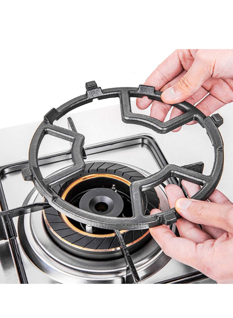 KASTWAVE Non Slip Gas Ring Reducer, Burner Grate for Butter Warmer/Small Saucepan, Cast Iron Wok Support Ring- Compatible with Most Gas Stove Range Cooktop, 7.5 Inch, Black - Image 1