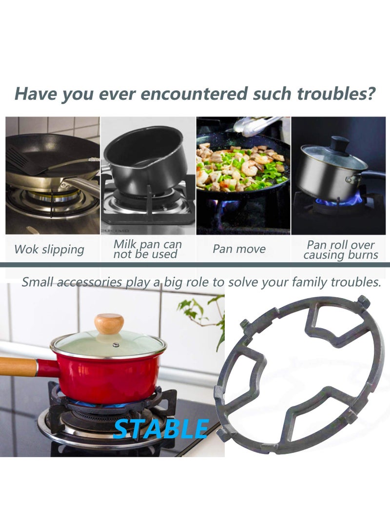 KASTWAVE Non Slip Gas Ring Reducer, Burner Grate for Butter Warmer/Small Saucepan, Cast Iron Wok Support Ring- Compatible with Most Gas Stove Range Cooktop, 7.5 Inch, Black - Image 5