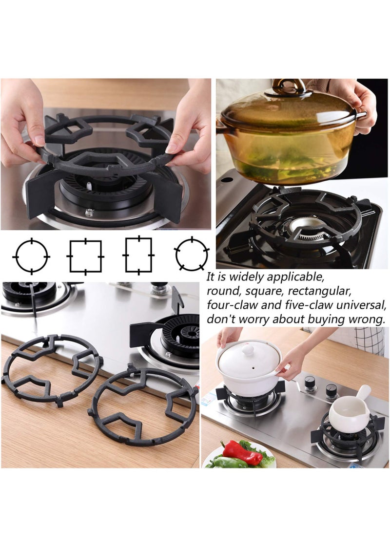 KASTWAVE Non Slip Gas Ring Reducer, Burner Grate for Butter Warmer/Small Saucepan, Cast Iron Wok Support Ring- Compatible with Most Gas Stove Range Cooktop, 7.5 Inch, Black - Image 4