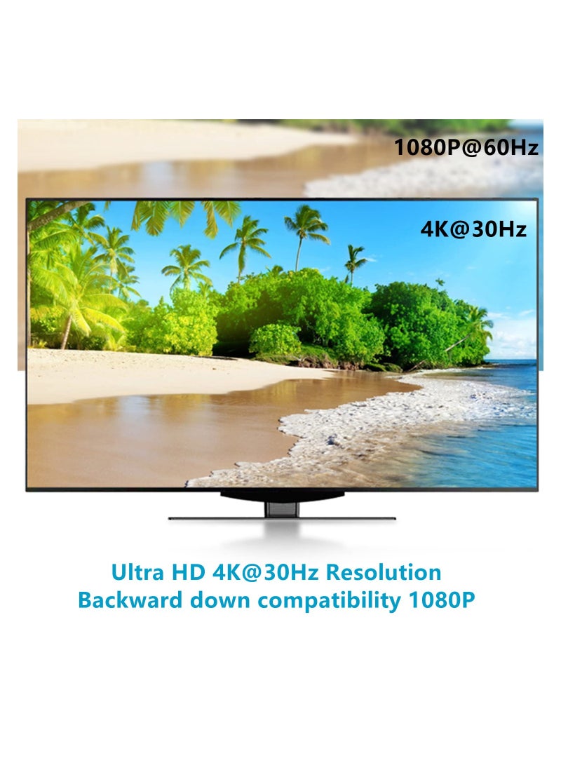 SYOSI محول مستخرج صوت HDMI، محول صوت HDMI إلى HDMI 3.5 مم، يدعم 4K@30Hz، 1080P، 3D، مع محول طاقة، محول مستخرج صوت HDMI 4K@30Hz (التنظيمي في المملكة المتحدة) - Image 3