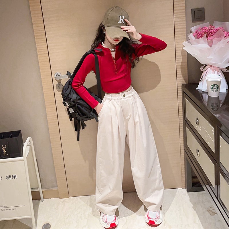 Girls' Pants Wide Leg Pants Street Dance Children'S Cushion Pants Spring 2023 New Little Girl Sports Pants - Image 4