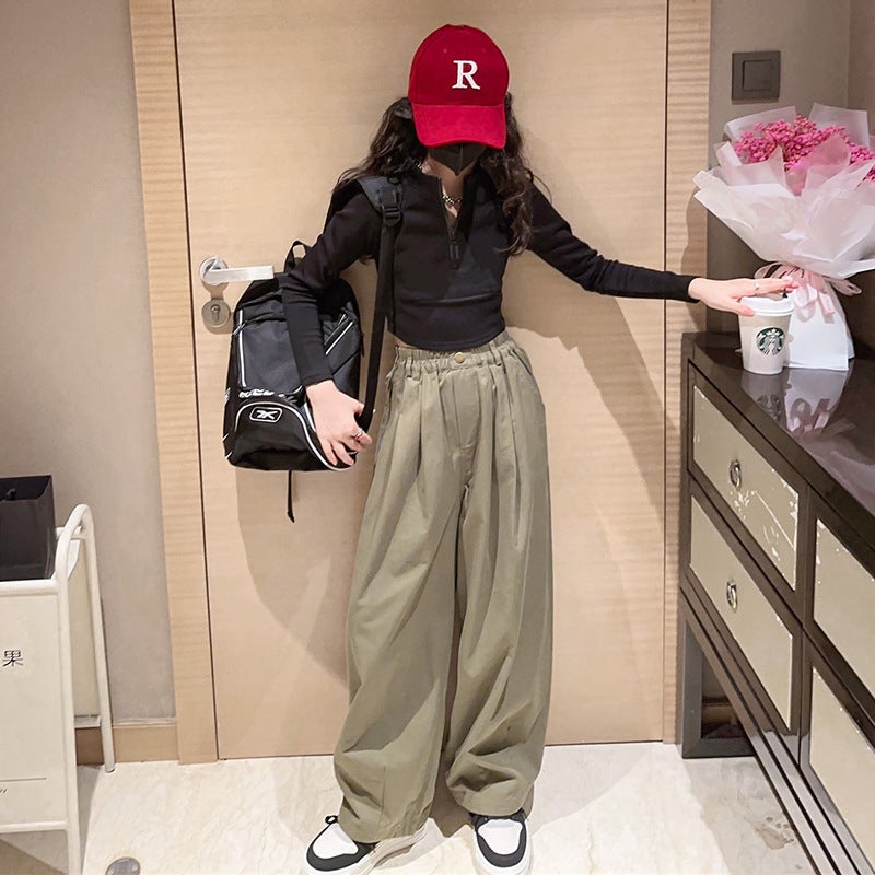 Girls' Pants Wide Leg Pants Street Dance Children'S Cushion Pants Spring 2023 New Little Girl Sports Pants - Image 5