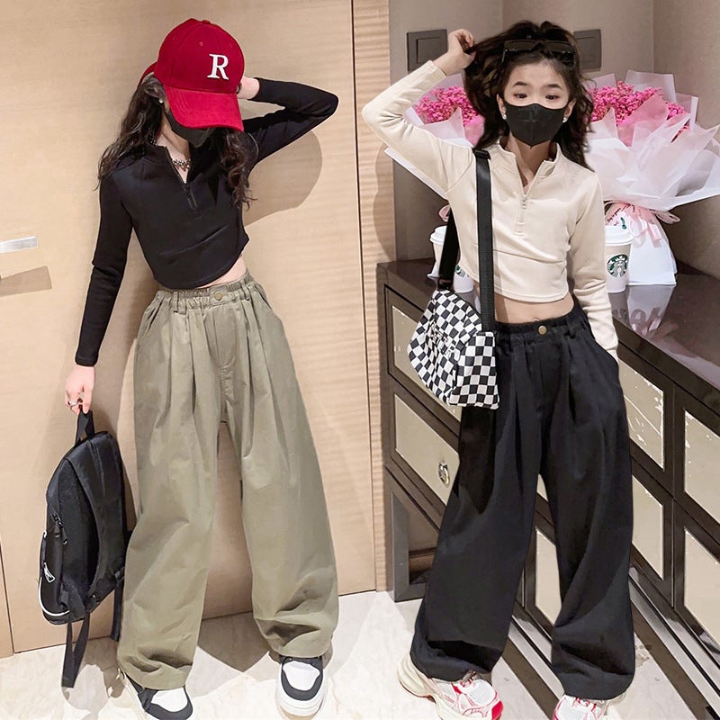 Girls' Pants Wide Leg Pants Street Dance Children'S Cushion Pants Spring 2023 New Little Girl Sports Pants - Image 3