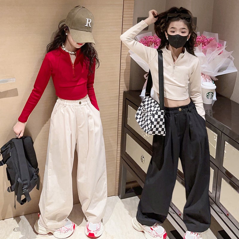 Girls' Pants Wide Leg Pants Street Dance Children'S Cushion Pants Spring 2023 New Little Girl Sports Pants - Image 2