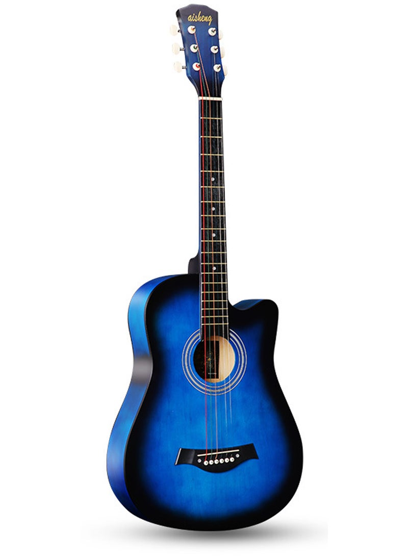 شاربدو 38 بوصة الغيتار الأزرق + مجموعة كاملة من الإكسسوارات + جهاز ضبط - Image 3