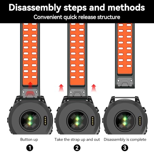 MYSNBKN Compatible with Fenix 8 47mm/Fenix E/Fenix 7/6/5 Watch Band 22mm Easy-fit Silicone Soft Sport Band Replacment for Fenix 7 Pro/Fenix 6 Pro/Fenix 5 Plus/Forerunner 945/935 Smartwatches - Image 2