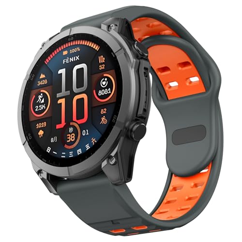 MYSNBKN Compatible with Fenix 8 47mm/Fenix E/Fenix 7/6/5 Watch Band 22mm Easy-fit Silicone Soft Sport Band Replacment for Fenix 7 Pro/Fenix 6 Pro/Fenix 5 Plus/Forerunner 945/935 Smartwatches - Image 1