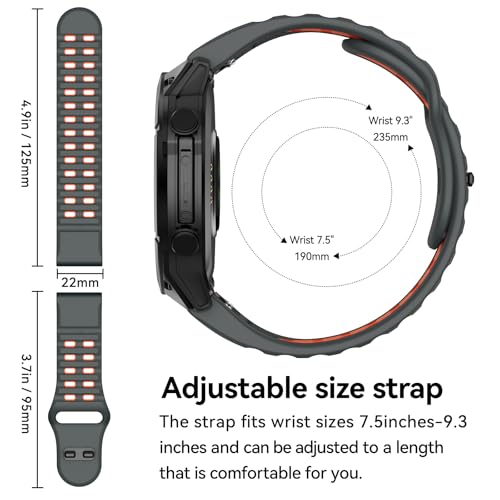 MYSNBKN Compatible with Fenix 8 47mm/Fenix E/Fenix 7/6/5 Watch Band 22mm Easy-fit Silicone Soft Sport Band Replacment for Fenix 7 Pro/Fenix 6 Pro/Fenix 5 Plus/Forerunner 945/935 Smartwatches - Image 4