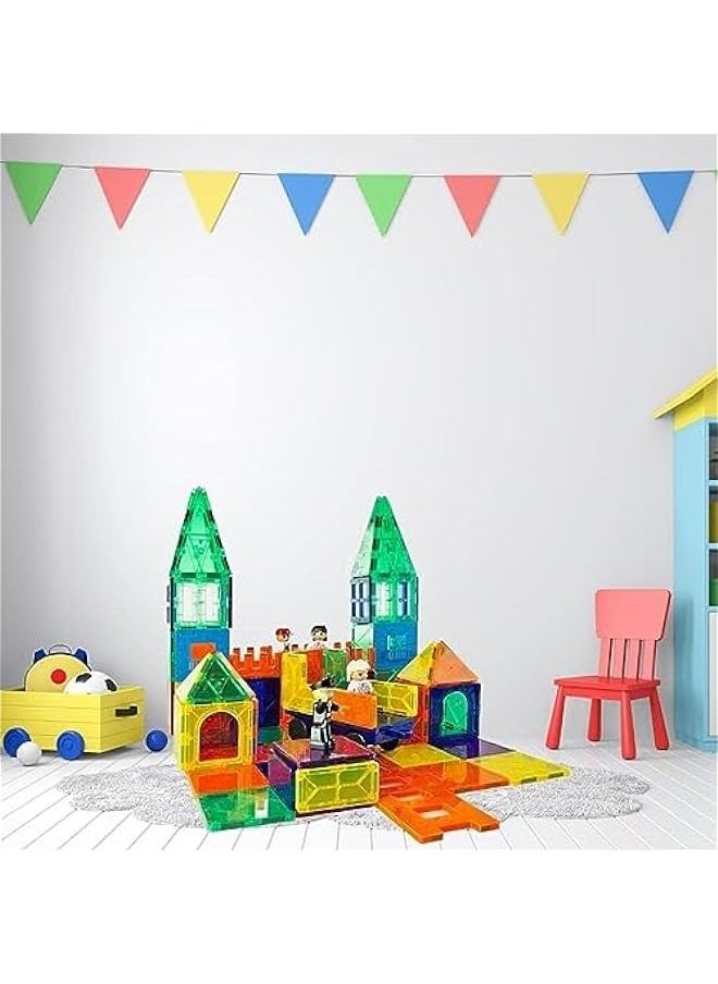 DURKU - Vibrant Clear Color Magnetic Building Tiles - 100pcs, Early Learning Brain Development, 3D Construction Play Boards, Creativity Beyond Imagination, Special Edition - Image 1