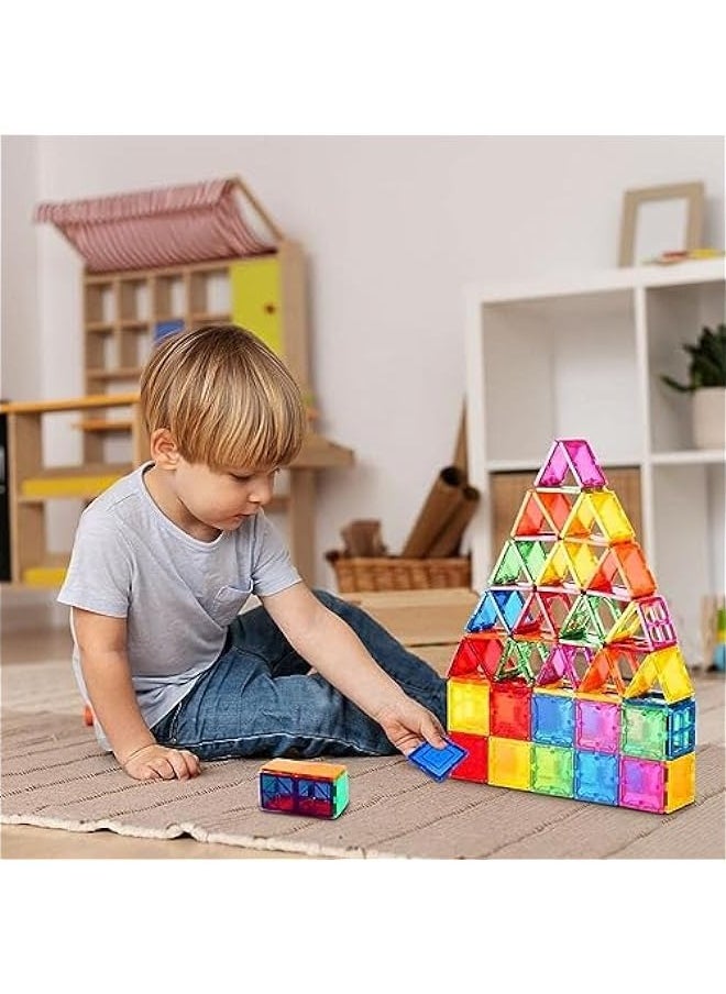 DURKU - Vibrant Clear Color Magnetic Building Tiles - 100pcs, Early Learning Brain Development, 3D Construction Play Boards, Creativity Beyond Imagination, Special Edition - Image 1