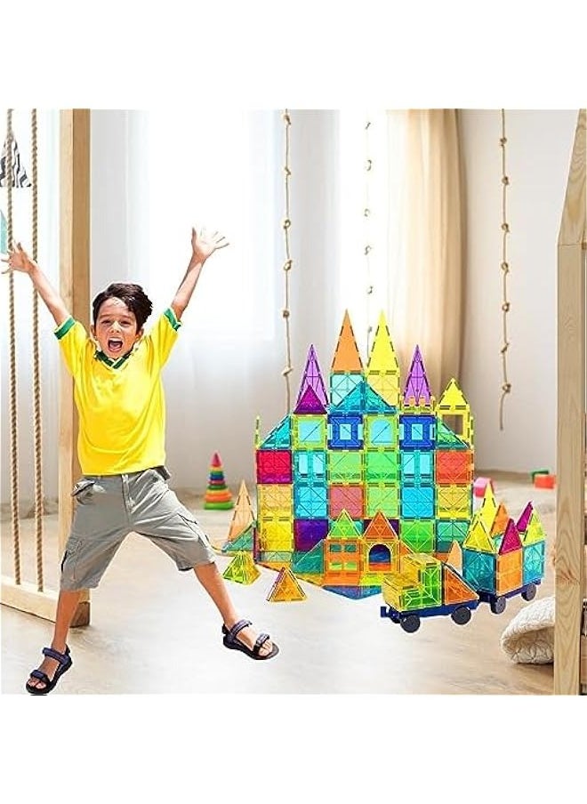 DURKU - Vibrant Clear Color Magnetic Building Tiles - 100pcs, Early Learning Brain Development, 3D Construction Play Boards, Creativity Beyond Imagination, Special Edition - Image 1