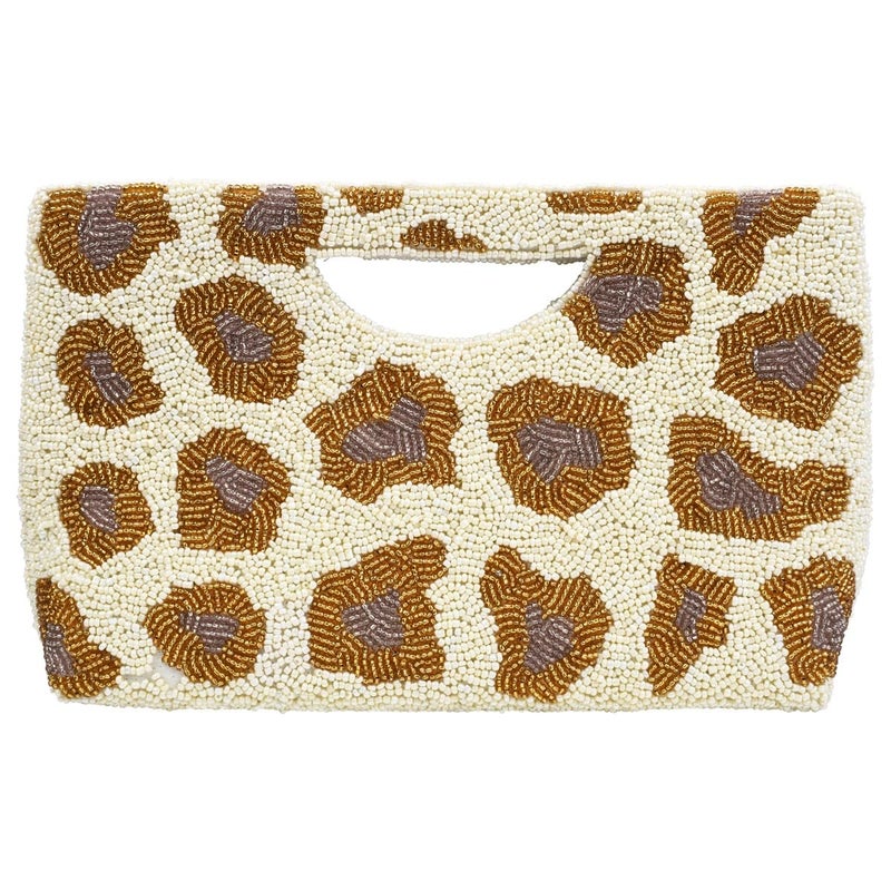 Bamboo Trading Leopard Half Moon Clutch, 10-Inch, Multicolor