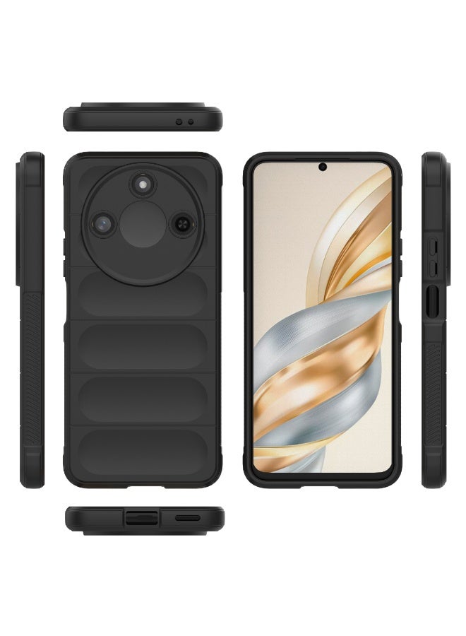 Phantom Shield Silicone Case with Anti-Scratch Soft Microfiber Lining, High Resilience Rubber Full Body Shockproof Cover Compatible with Honor X9C Smart (Black) - Image 2