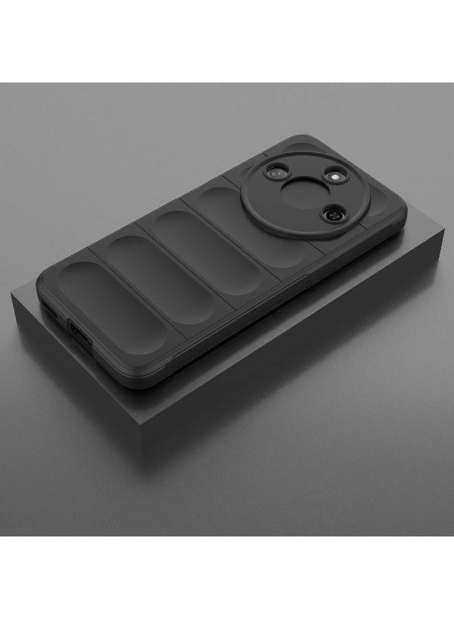 Phantom Shield Silicone Case with Anti-Scratch Soft Microfiber Lining, High Resilience Rubber Full Body Shockproof Cover Compatible with Honor X9C Smart (Black) - Image 3