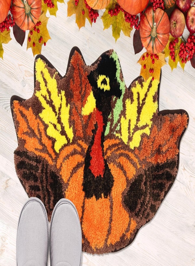FUTBU Thanksgiving Turkey Bathroom Rugs, Thanksgiving Turkey Decorations Bath Mats for Bathroom, Farmhouse Fall Rugs for Decorations for The Home, Holiday Cute Thanks Decor Non-Slip 16x24 Inches - Image 1