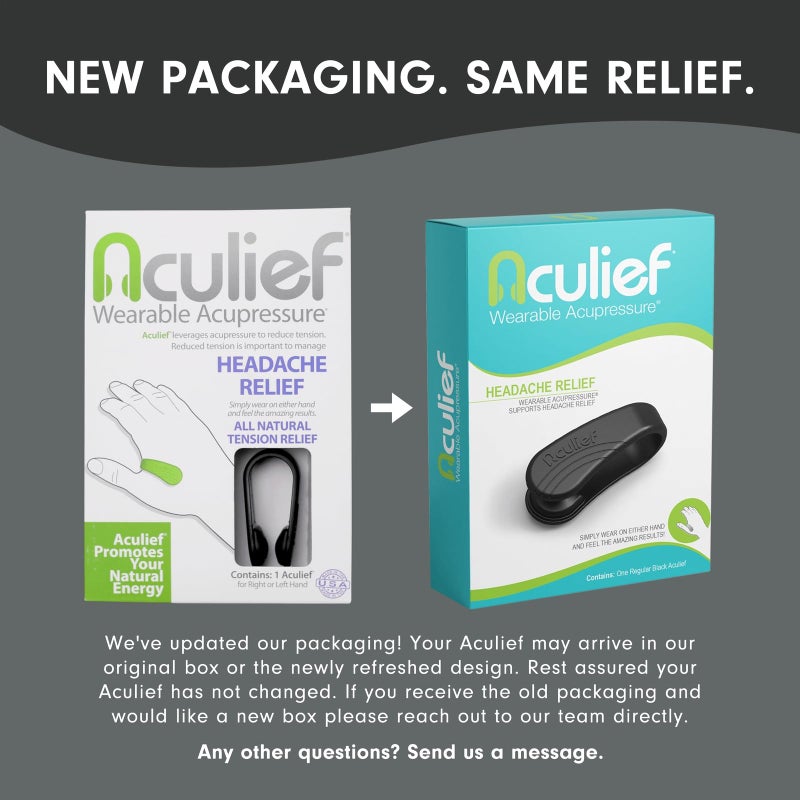 Aculief Wearable Acupressure Hand Clip - Stress Management with Thumb Pressure Point Device - Portable Wellness with Acupressure Clips for Hands - Regular, Black - Image 2