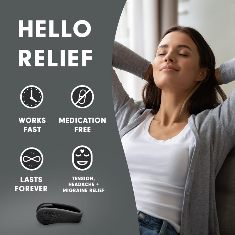 Aculief Wearable Acupressure Hand Clip - Stress Management with Thumb Pressure Point Device - Portable Wellness with Acupressure Clips for Hands - Regular, Black - Image 3