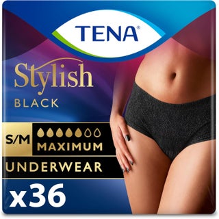 Tena Stylish Black Incontinence Bladder Control Underwear for Women, Maximum Absorbency, Small/Medium, 36 ct (2 Packs of 18) - pzsku/Z4E148E2BC22F2E825949Z/45/_/1744284520/5293d94c-f6ff-4165-b0b8-0ce25c1ad3bf