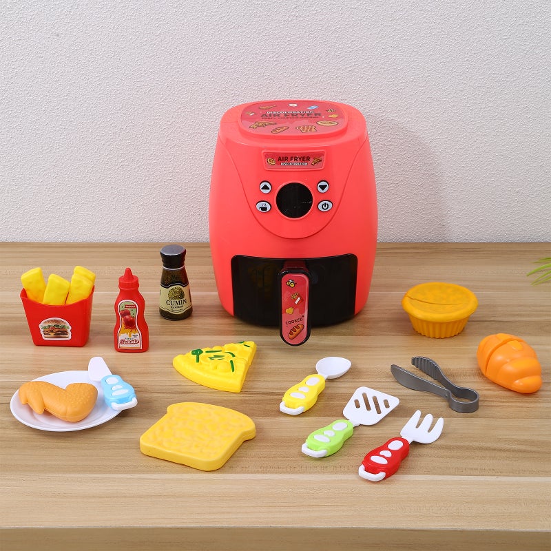 1 Set Air Fryer with Color Changing Play Food Kitchen Playset Cooking Pretend Plaything for Birthday - Image 5