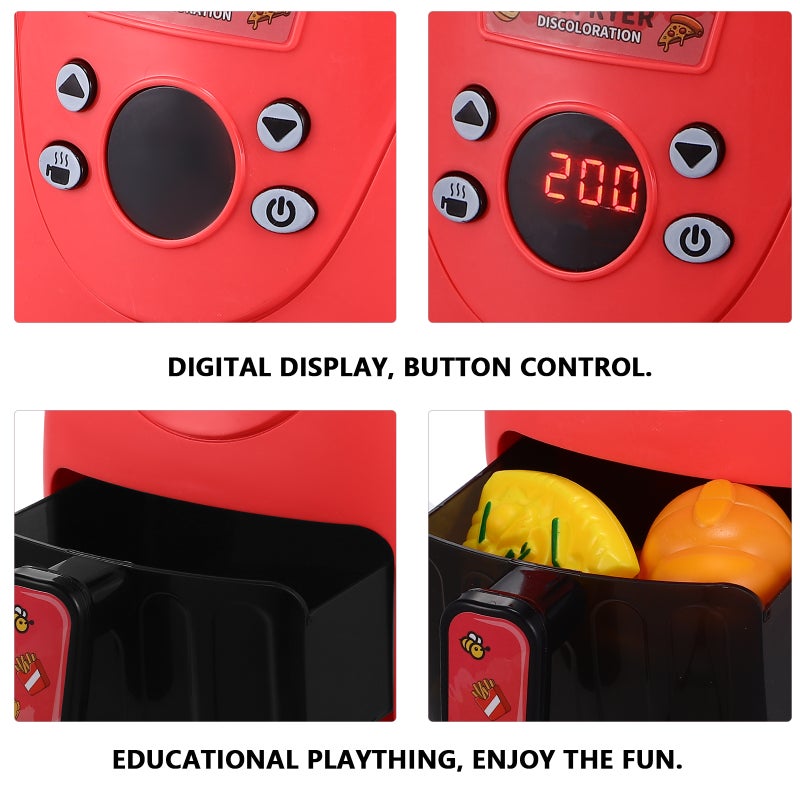 1 Set Air Fryer with Color Changing Play Food Kitchen Playset Cooking Pretend Plaything for Birthday - Image 4