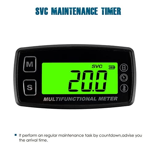 Runleader Digital Engine Temperature Gauge,Real-time RPM Display,Alert Temperature&RPM,Working Hours Tracking for Lawn Mower Generator Dirtbike Marine Compressor. - Image 4
