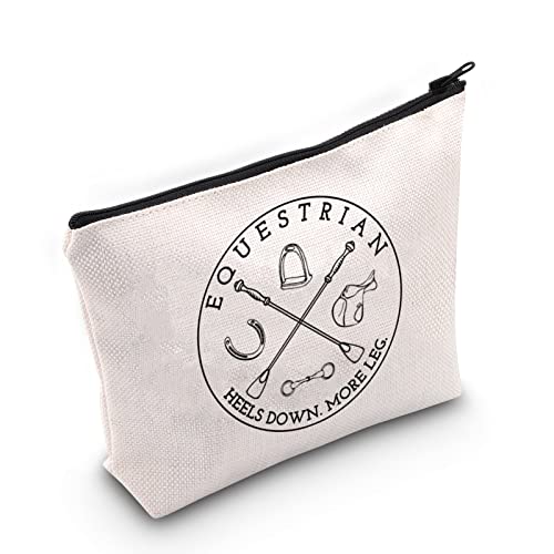 BLUPARK Equestrian Inspired Zipper Bag Horseback Riding Heels Down More Leg Bag Horse Lover Horse Trainer Gift (Equestrian bag) - Image 1