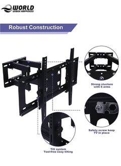 Full Motion Wall TV Mount for Most 32-70 inch TVs, Dual Articulating Arms Swivel and Tilt for LED LCD Flat and Curved TV, Wall Mount Bracket Holds up to 30kg Max VESA 600x400mm. - pzsku/Z4E149B44B14458D1B932Z/45/_/1740579277/88544c51-81a8-4a85-8428-8f094b88d5f4