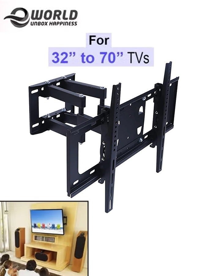 Eworld Full Motion TV Wall Mount – For 32"-70" LED/LCD Flat or Curved TVs, Dual Articulating Arms, Max Load 45kg, VESA 400x400mm - Image 1