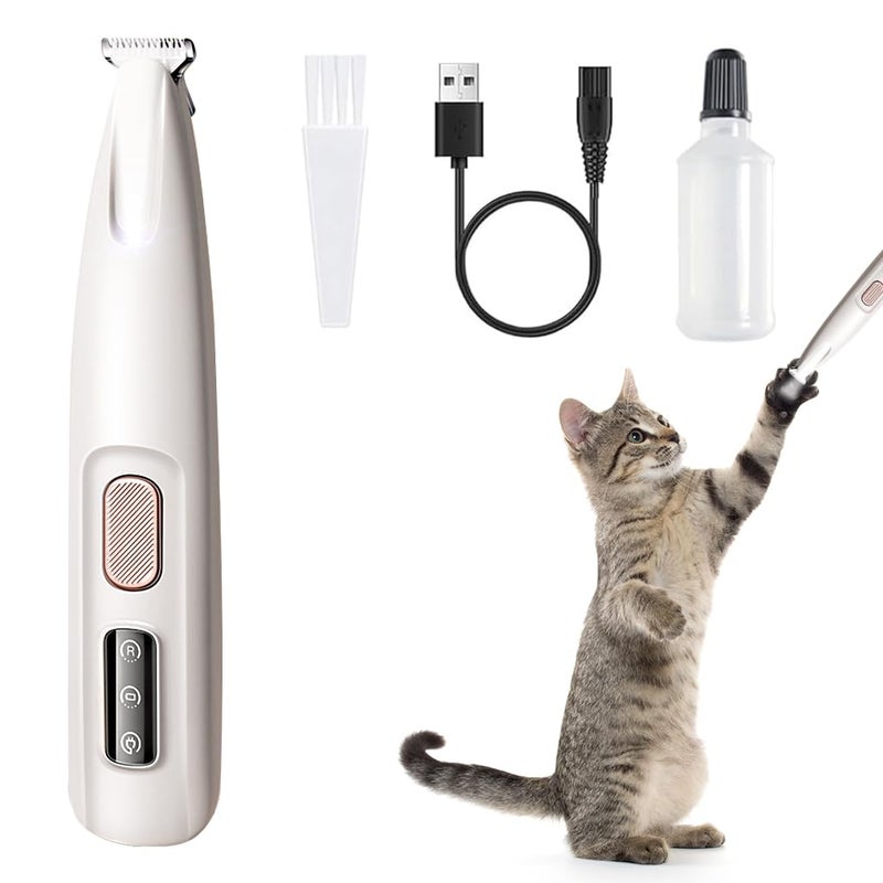 Qpets® مقص شعر حيوانات الأليفة ®، مقص مقاوم للماء مع LED، أداة تصفيف حيوانات أليفة منخفضة الضوضاء لتفاصيل شعر الكلاب والقطط، مثالية للمناطق الصغيرة - Image 1