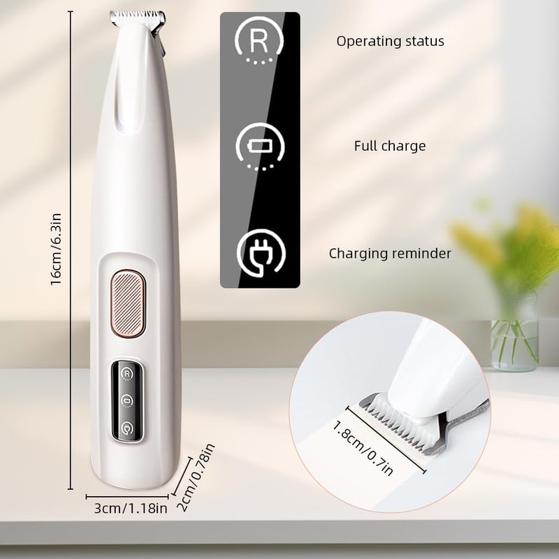Qpets® مقص شعر حيوانات الأليفة ®، مقص مقاوم للماء مع LED، أداة تصفيف حيوانات أليفة منخفضة الضوضاء لتفاصيل شعر الكلاب والقطط، مثالية للمناطق الصغيرة - Image 2