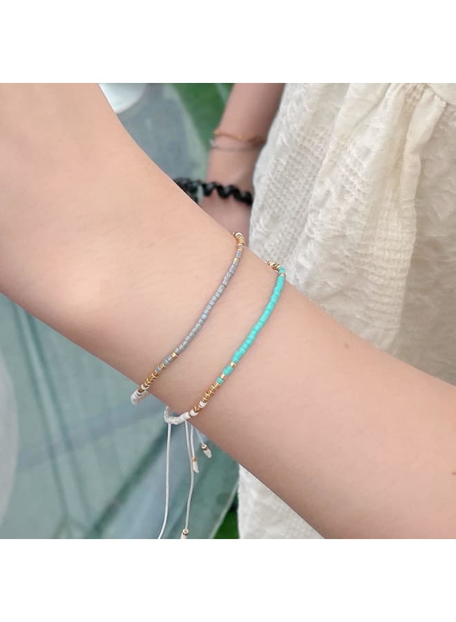 KELITCH Delicate Rainbow Friendship Bracelets White Beach Strands Bracelets Womens Miyuki Bracelets for Couples, 6 10 inch, Gemstone - Image 4