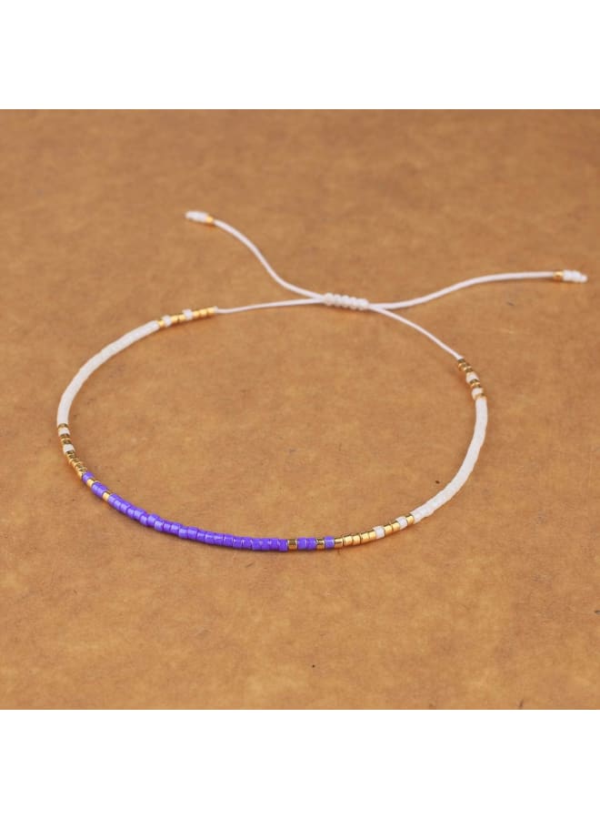 KELITCH Delicate Rainbow Friendship Bracelets White Beach Strands Bracelets Womens Miyuki Bracelets for Couples, 6 10 inch, Gemstone - Image 3