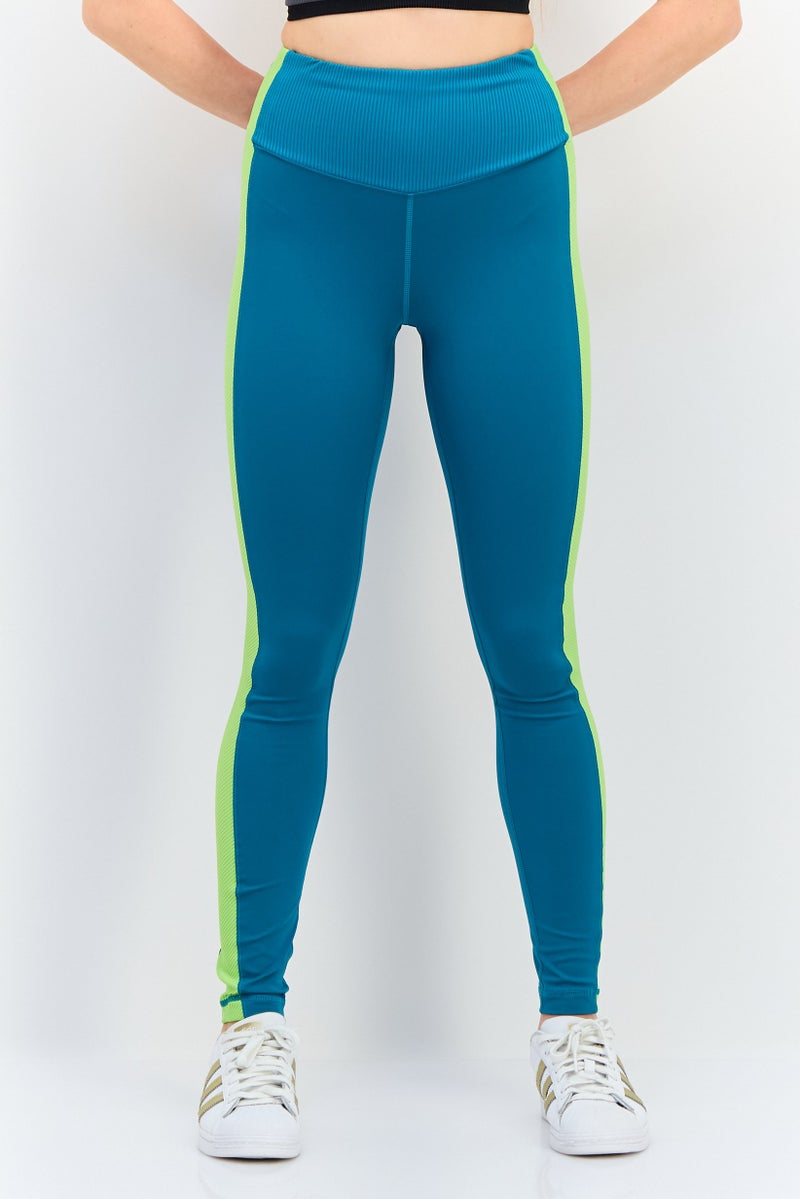 FILA Women Sportswear Fit Training Leggings, Teal Blue - Image 1