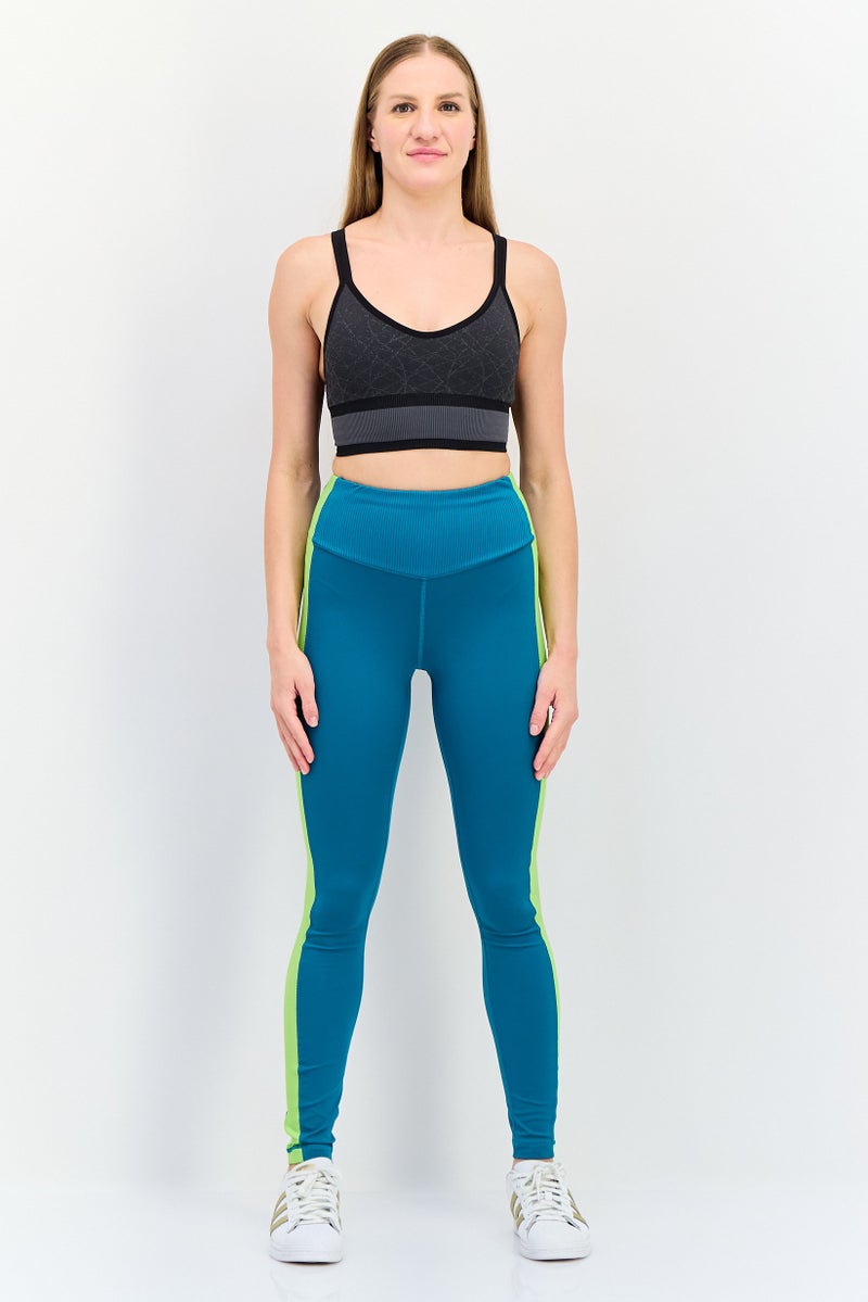 FILA Women Sportswear Fit Training Leggings, Teal Blue - Image 4
